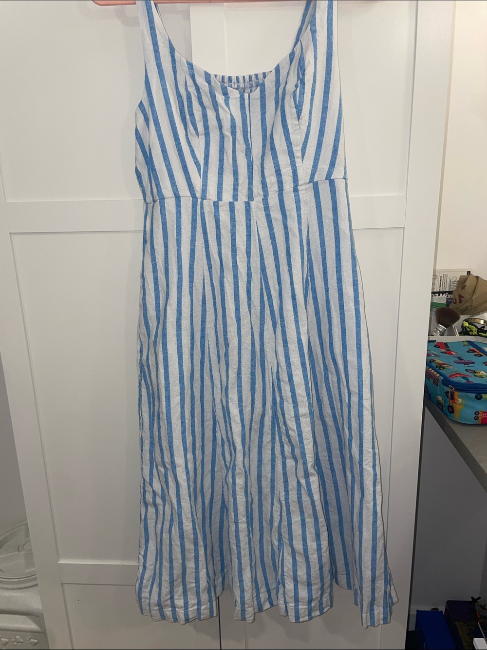 Old Navy Blue and White Striped Maxi Dress
